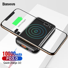 Load image into Gallery viewer, Baseus 10000mAh PD Quick Charge 3.0 Mini Power Bank Portable Qi Wireless Charger Powerbank For iPhone 11 Xiaomi External Battery