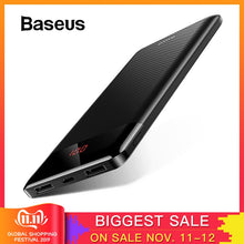 Load image into Gallery viewer, Baseus 10000mAh Power Bank For Xiaomi Samsung iPhone Huawei Powerbank Portable Mini Dual USB Charging External Battery Pack Bank